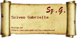 Szives Gabriella névjegykártya